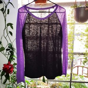 Purple & black long sleeve top